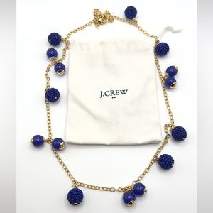 JCrew Blue and Gold Bobble long necklace